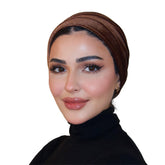 Brown velvet turban