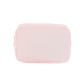 Pink rectangular pouch on a white background