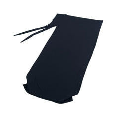 Black drawstring bag on a white background