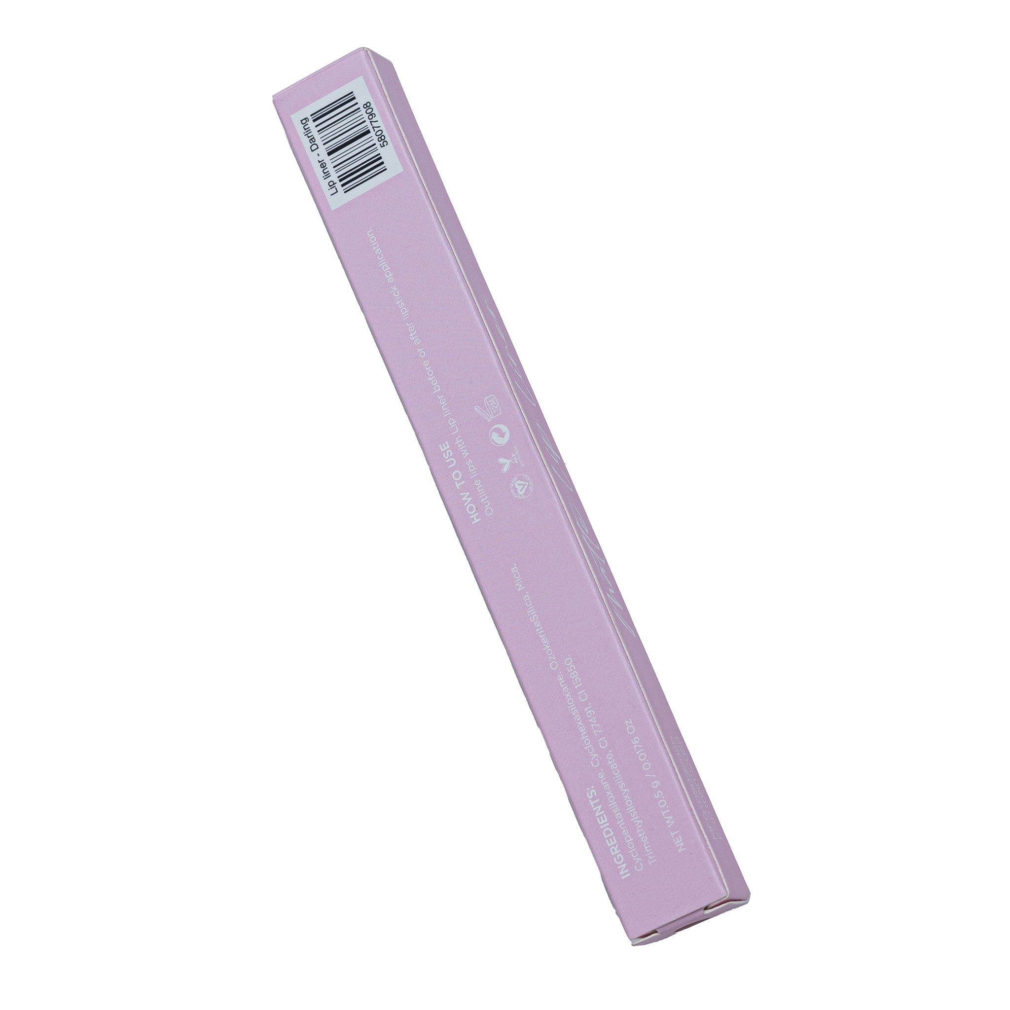 Purple rectangular box with a barcode on a white background