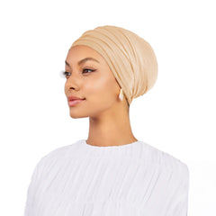 Peach Beige Cotton Turban