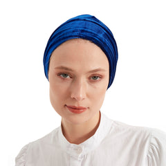 Dark blue velvet turban