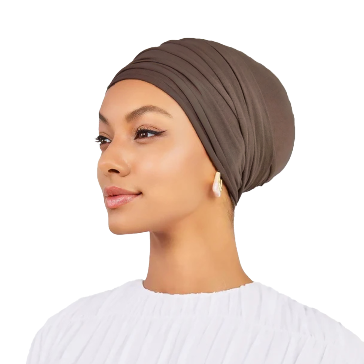 Grey Beige Cotton Turban