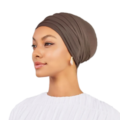 Grey Beige Cotton Turban