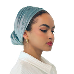 Petrol blue velvet turban