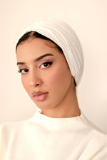 White Cotton Cap Turban - Haneenalsaify