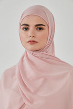 Blush chiffon scarf with headband - Haneenalsaify