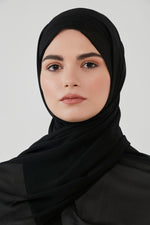 Black chiffon head scarf - Haneenalsaify