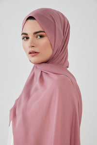 Muted pink chiffon scarf - Haneenalsaify