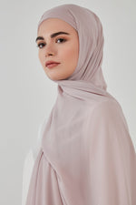 Powder chiffon scarf with headband - Haneenalsaify