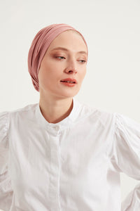 Blush Pink Cotton Turban - Haneenalsaify