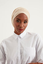 Light Beige Cotton Turban - Haneenalsaify