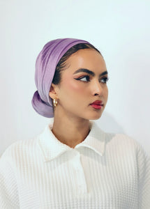 Purple velvet turban - Haneenalsaify