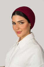 Maroon Cotton Turban - Haneenalsaify